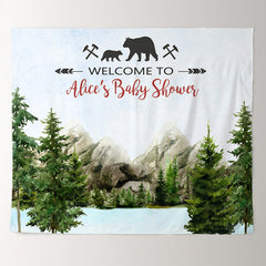 Lofaris Personalized Forest Hill Welcome Baby Shower Backdrop