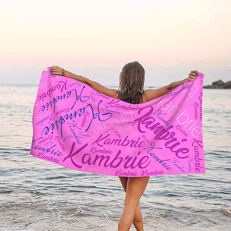 Lofaris Personalized Gifts Violet Name Beach Towel For Girls