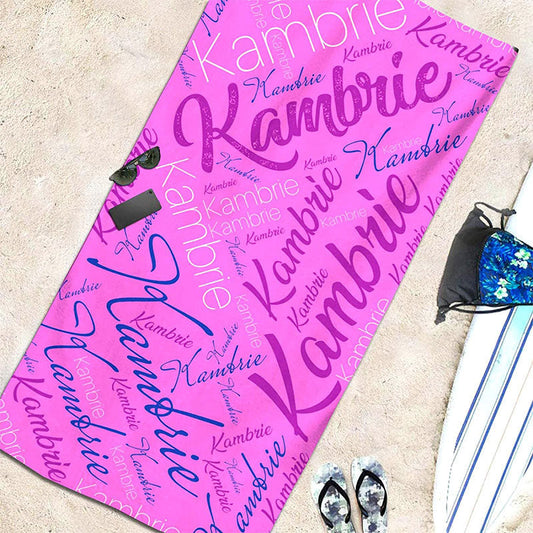 Lofaris Personalized Gifts Violet Name Beach Towel For Girls