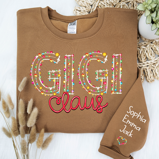 Lofaris Personalized Gigi Claus Merry Christmas Sweatshirt