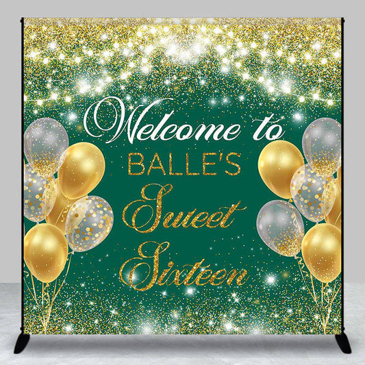 Lofaris Personalized Glitter Balloon Light Birthday Backdrop