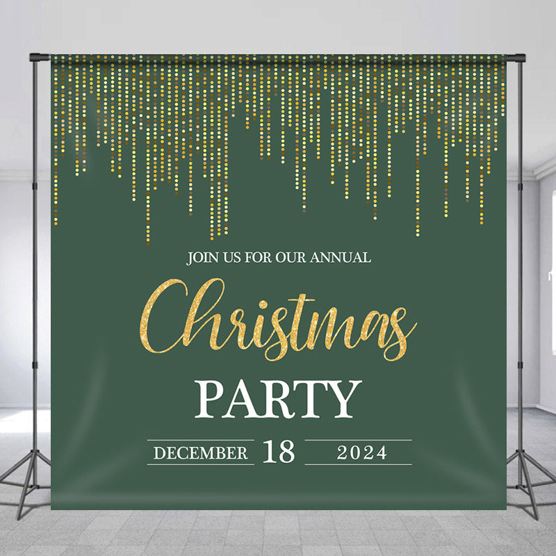 Lofaris Personalized Glitter Green Christmas Party Backdrop