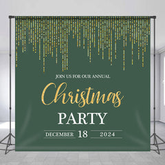 Lofaris Personalized Glitter Green Christmas Party Backdrop