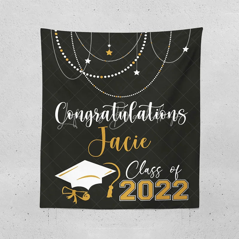 Lofaris Personalized Gold 2022 Graduation Party Backdrop Decor