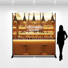 Lofaris Personalized Gold Luxury Bar 30th Birthday Backdrop