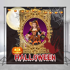 Lofaris Personalized Gold Photo Frame Halloween Night Backdrop