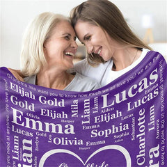 Lofaris Personalized Grandkids Name Blanket Gifts for Grandparent