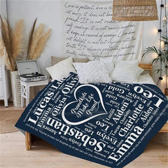 Lofaris Personalized Grandkids Name Blanket Gifts for Grandparent