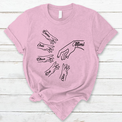 Lofaris Personalized Grandma and Kids Simple Hands T - Shirt