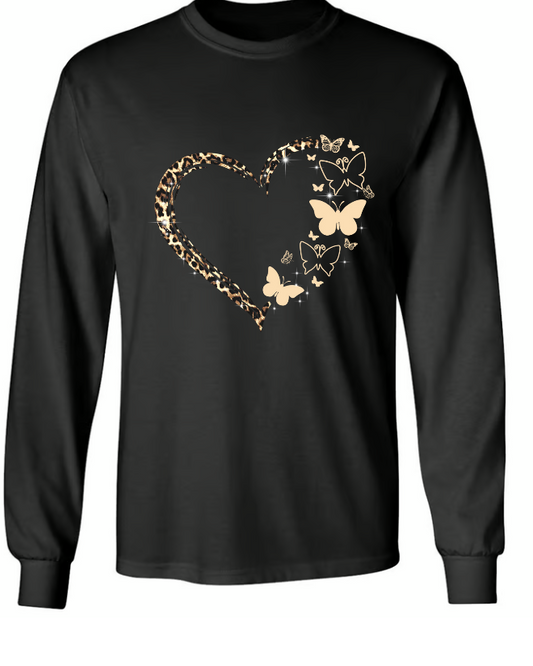 Lofaris Personalized Grandma Butterfly Sweatshirt Custom Nickname With Grandkids Heart Leopard