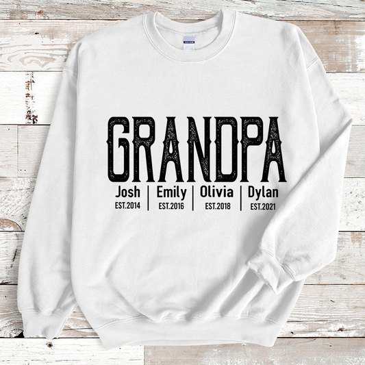 Lofaris Personalized Grandpa Grandkids Names Est Sweatshirt