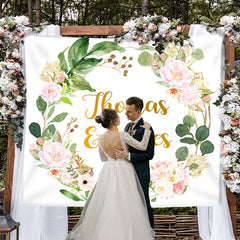Lofaris Personalized Greenry Floral Wedding Reception Backdrop