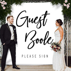 Lofaris Personalized Guest Book Wedding Sign Backdrop Banner