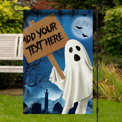 Lofaris Personalized Halloween Night Moon Ghost Garden Flag