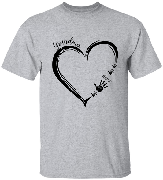 Lofaris Personalized Hearts Hands Grandma And Kids T - Shirt