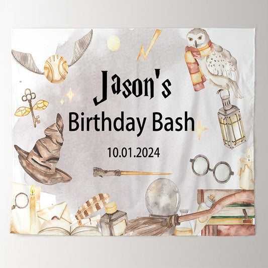 Lofaris Personalized Hogwarts Magical Birthday Bash Backdrop