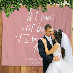 Lofaris Personalized I Know What Is Love Because Of You Wedding Backdrop