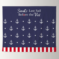 Lofaris Personalized Last Sail Before the Veil Bridal Shower Backdrop