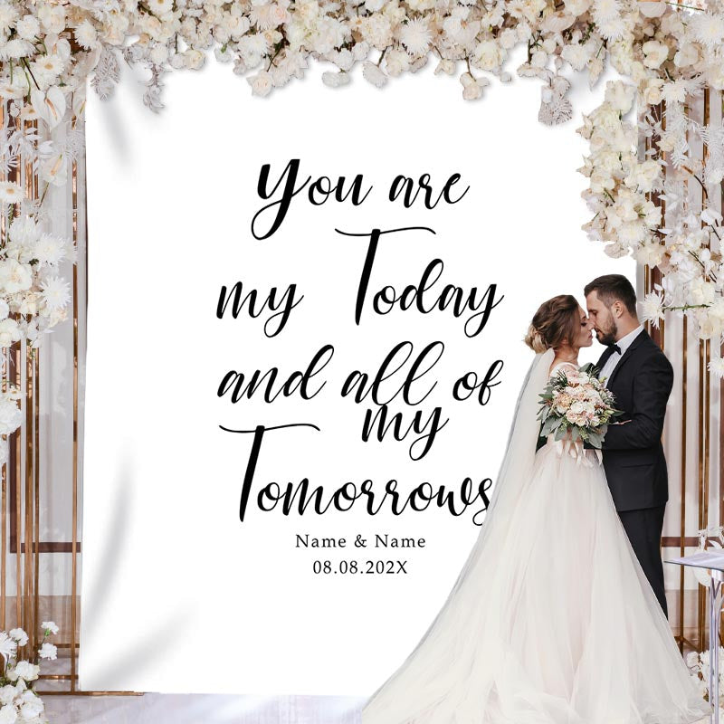 Lofaris Personalized Letter Writing Wedding Backdrop for Party