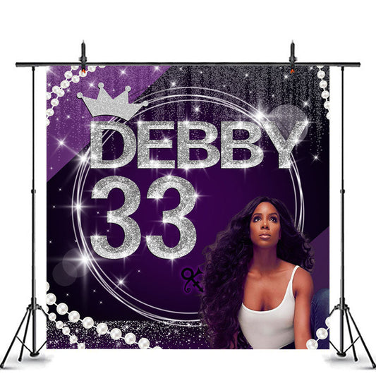 Lofaris Personalized Mask 18th Black Gold Birthday Backdrop