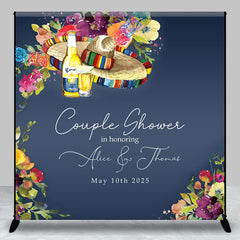 Lofaris Personalized Mexican Hat Beer Couple Shower Backdrop