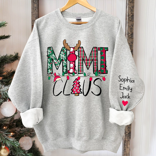 Lofaris Personalized Mimi Claus Merry Christmas Sweatshirt