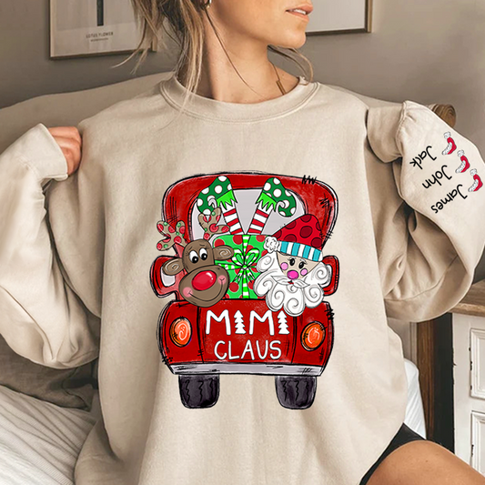 Lofaris Personalized Mimi Grandma Claus Truck Sweatshirt