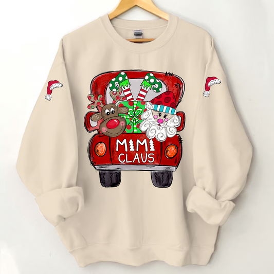 Lofaris Personalized Mimi Grandma Claus Truck Sweatshirt