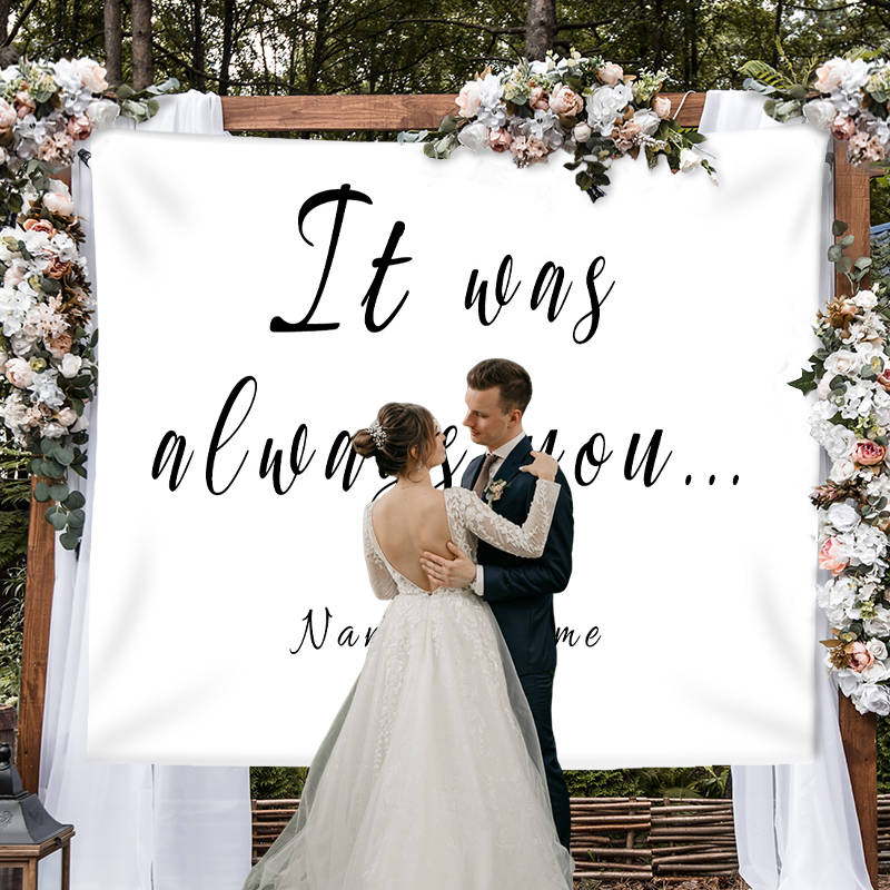 Lofaris Personalized Modern Minimalist Wedding Backdrop for Ceremony