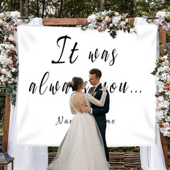 Lofaris Personalized Modern Minimalist Wedding Backdrop for Ceremony