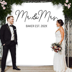 Lofaris Personalized Mr And Mrs Wedding Backdrop Decor Banner