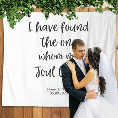 Lofaris Personalized My Loves Wedding Backdrop Decor Banner