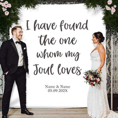 Lofaris Personalized My Loves Wedding Backdrop Decor Banner