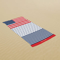 Lofaris Personalized Name American Flag Summer Beach Towel