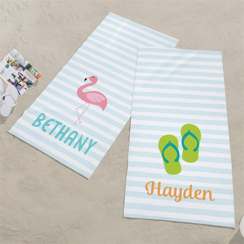 Lofaris Personalized Name And Differ Fun Pattern Beach Towel