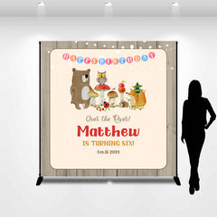 Lofaris Personalized Name Animal Happy 6th Birthday Backdrop