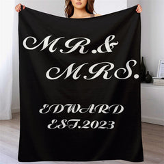 Lofaris Personalized Name Black Text Simple Snuggly Blanket