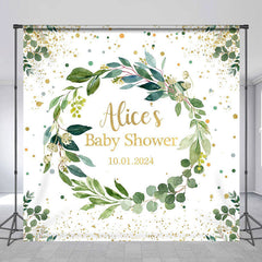 Lofaris Personalized Name Botanical Baby Shower Backdrop