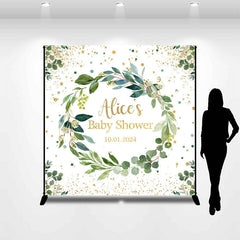 Lofaris Personalized Name Botanical Baby Shower Backdrop