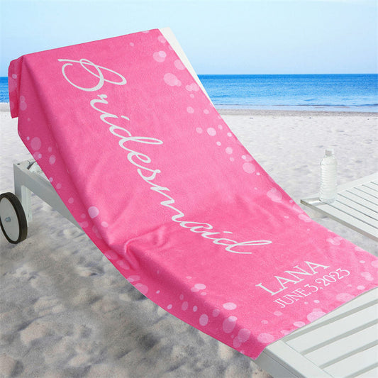 Lofaris Personalized Name Bridal Brigade Bokeh Beach Towel