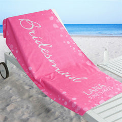 Lofaris Personalized Name Bridal Brigade Bokeh Beach Towel
