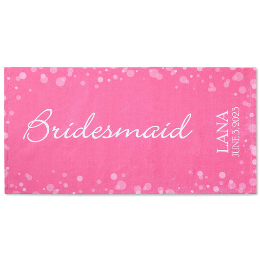Lofaris Personalized Name Bridal Brigade Bokeh Beach Towel