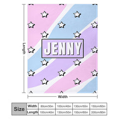 Lofaris Personalized Name Candy Colorful Stars Girl Blanket