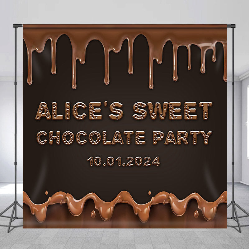 Lofaris Personalized Name Chocolate Birthday Party Backdrop