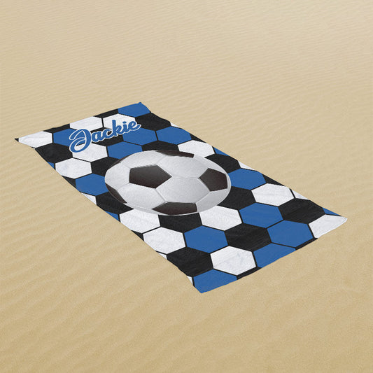 Lofaris Personalized Name Football Sprots Boy Beach Towel