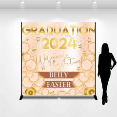 Lofaris Personalized Name Gold Graduation 2024 Theme Backdrop