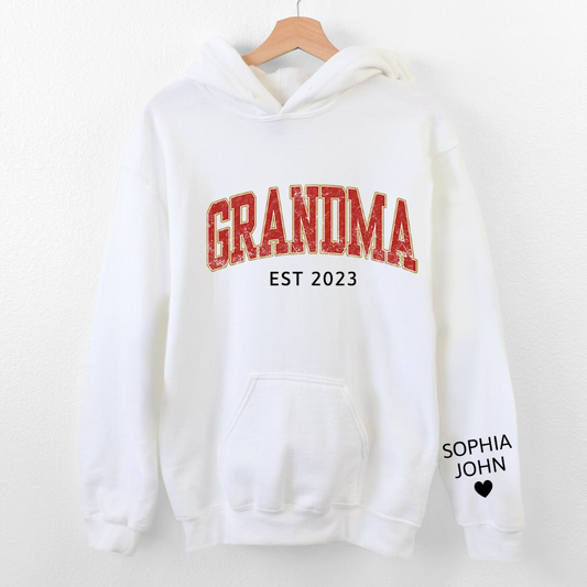 Lofaris Personalized Name Grandma Est Years Gift Hoodie
