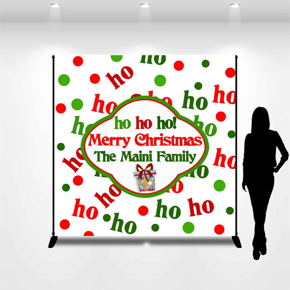 Lofaris Personalized Name Ho Text Repeat Christmas Backdrop
