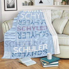 Lofaris Personalized Name Light Blue Gifts Soft Blanket