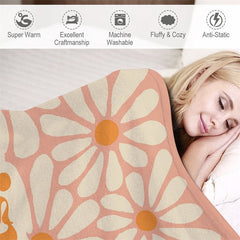 Lofaris Personalized Name Rustic Flower Pattern Blanket